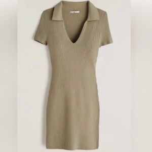 Abercrombie knit polo body on dress in sage green.